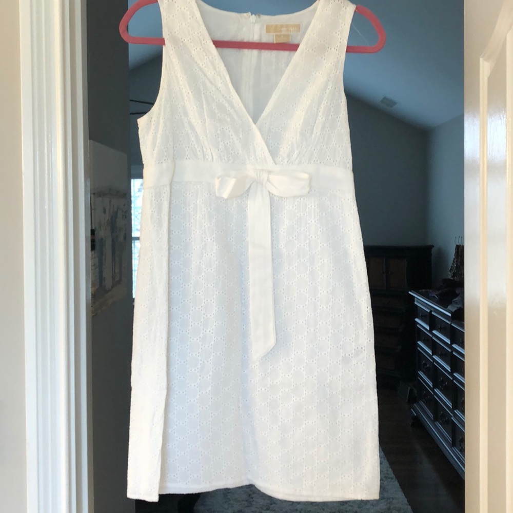 White Michael Kors linen lace dress